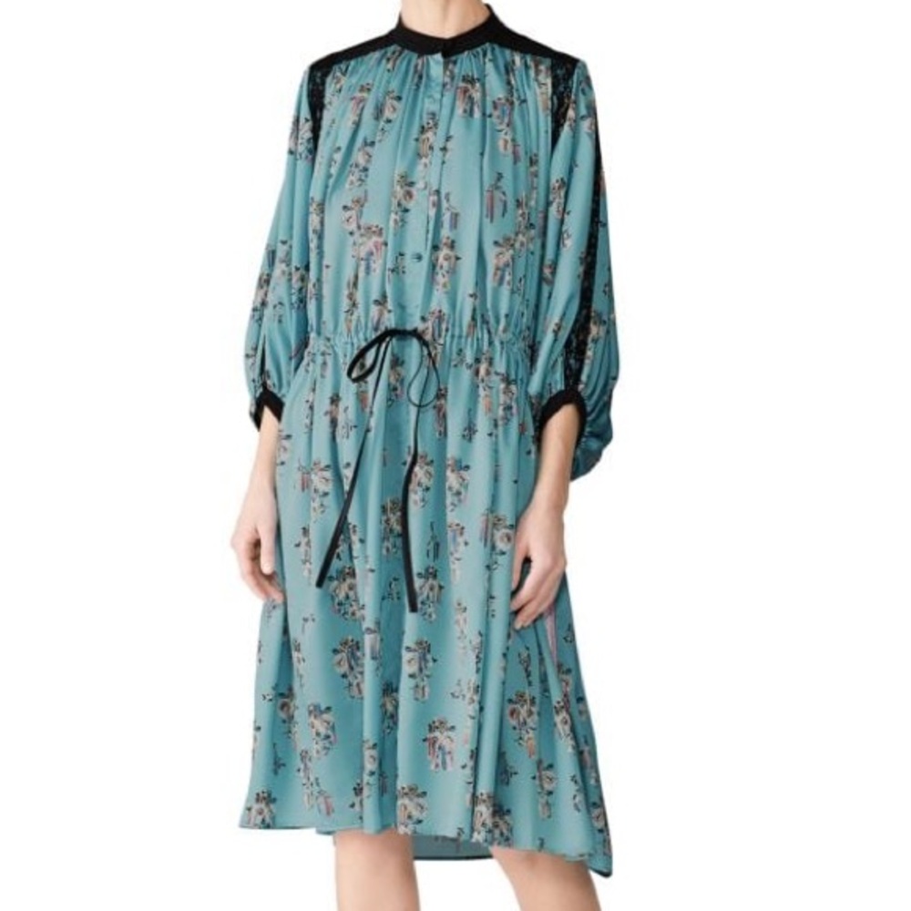 Koché Print Silk Drawstring Midi Dress | RTR